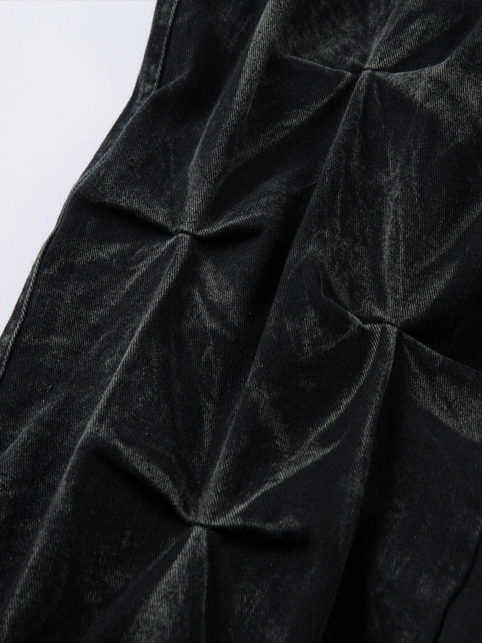 SHADOW FOLD TEXTURED BAGGY JEANS