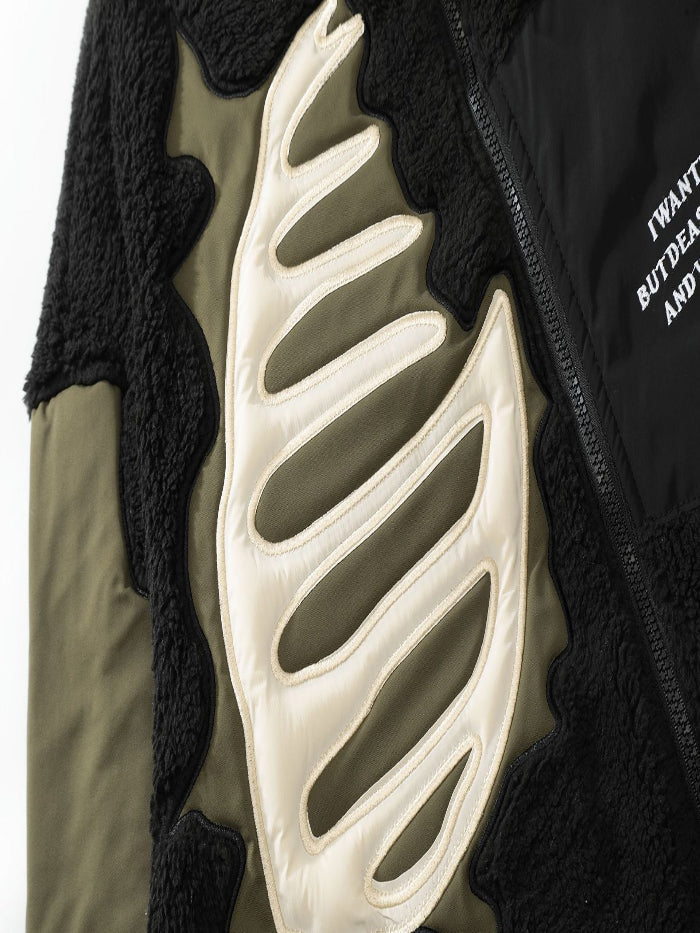 URBAN SKELETON OVERSIZED FLEECE ZIP JACKET