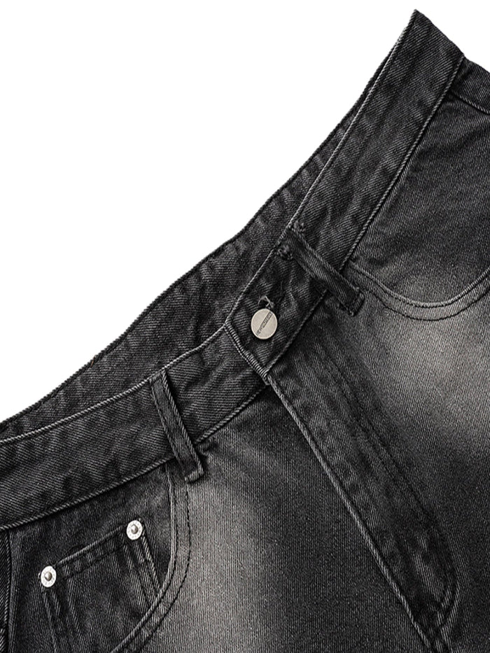 WAVECUT SLIM STRAIGHT RAW-HEM DENIM JEANS