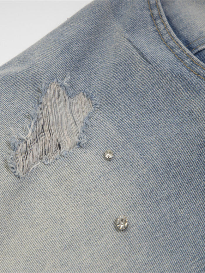 CRYSTAL TOUCH LIGHTWASH FADED DENIM