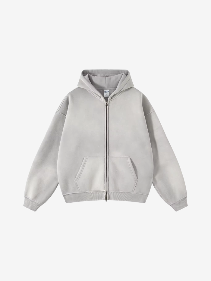 MONOCHROME OVERSIZED ZIP UP HOODIE