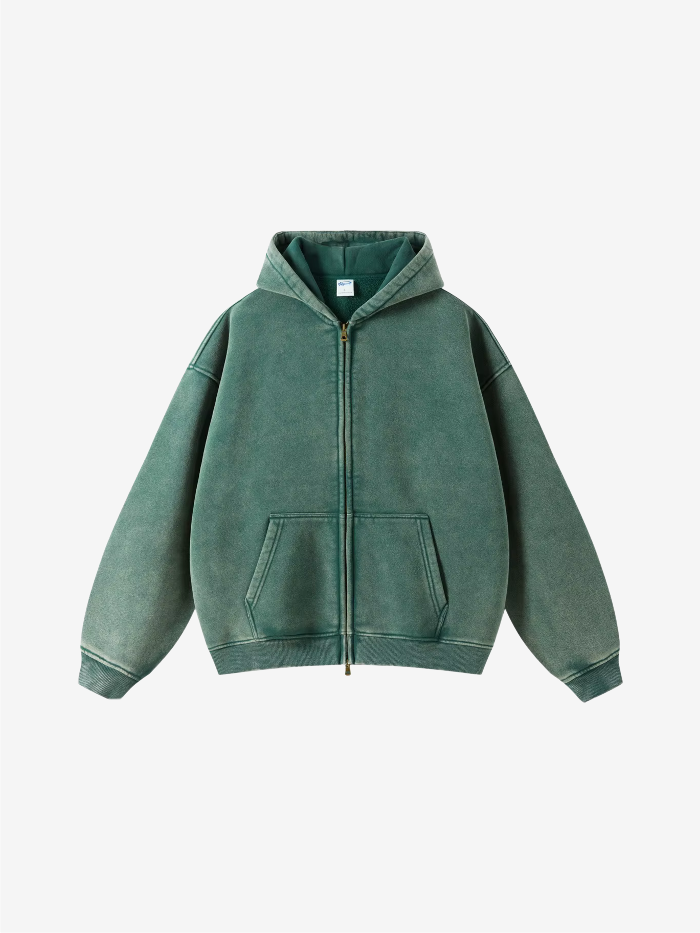 MONOCHROME OVERSIZED ZIP UP HOODIE