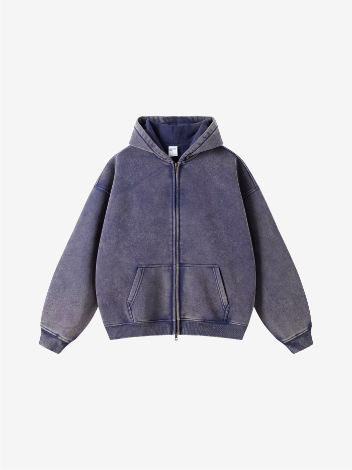 MONOCHROME OVERSIZED ZIP UP HOODIE