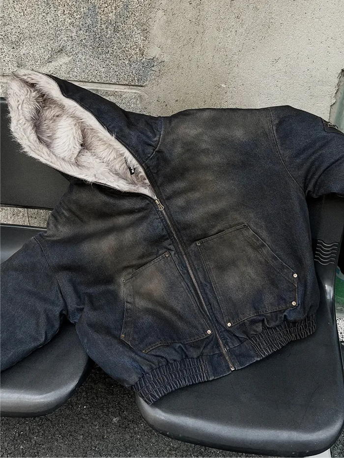 POLAR FUR-LINED WINTER HOODED JACKET