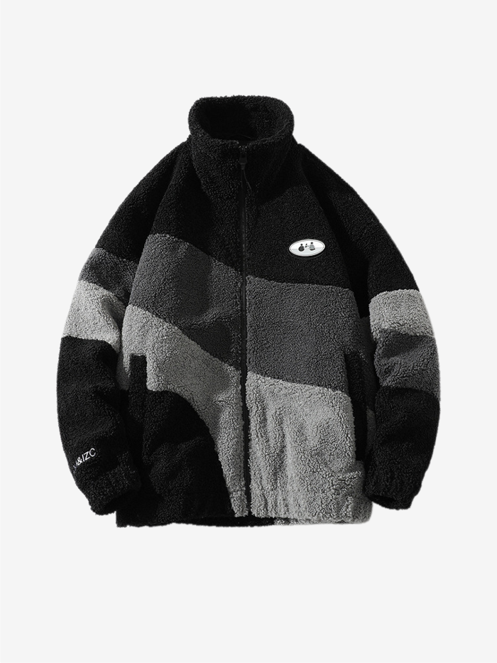 OVERSIZED FLEECE ZIP UP JACKET