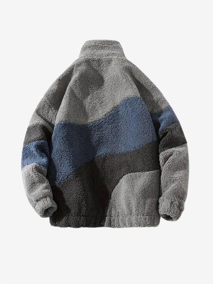 OVERSIZED FLEECE ZIP UP JACKET