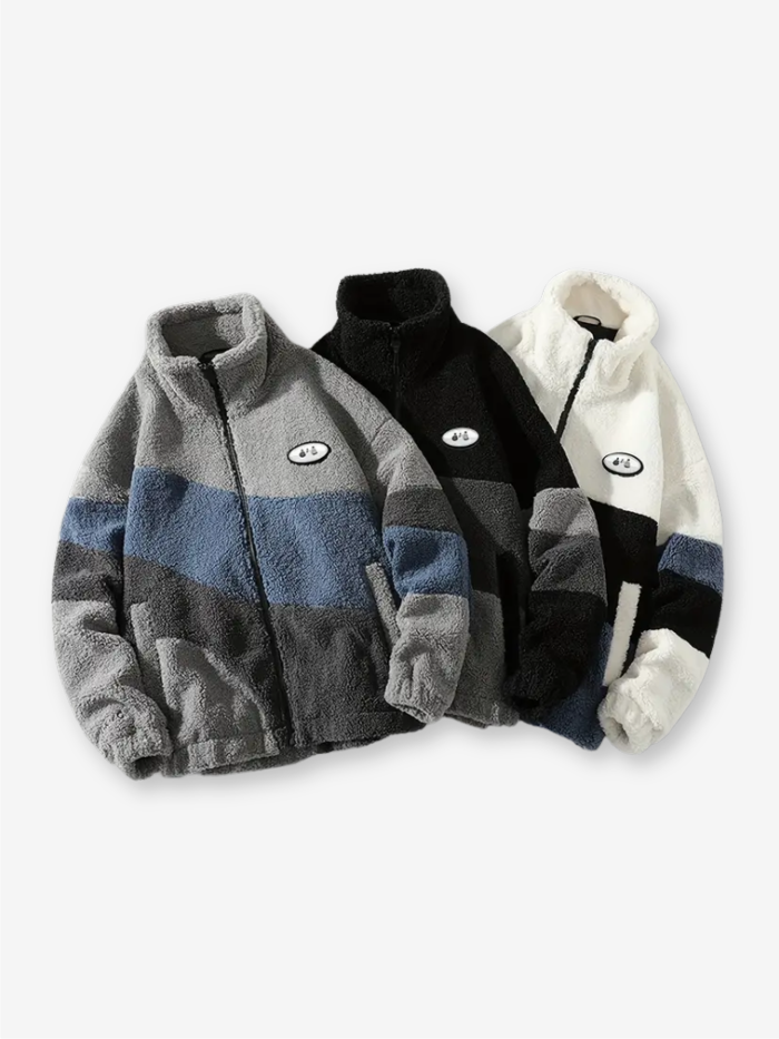 OVERSIZED FLEECE ZIP UP JACKET