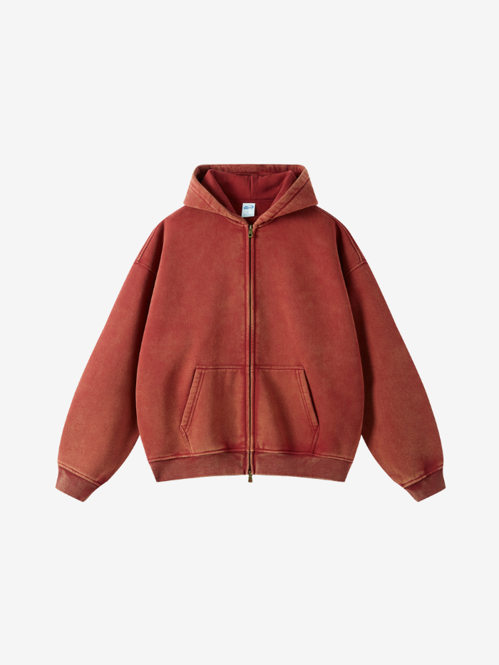 MONOCHROME OVERSIZED ZIP UP HOODIE