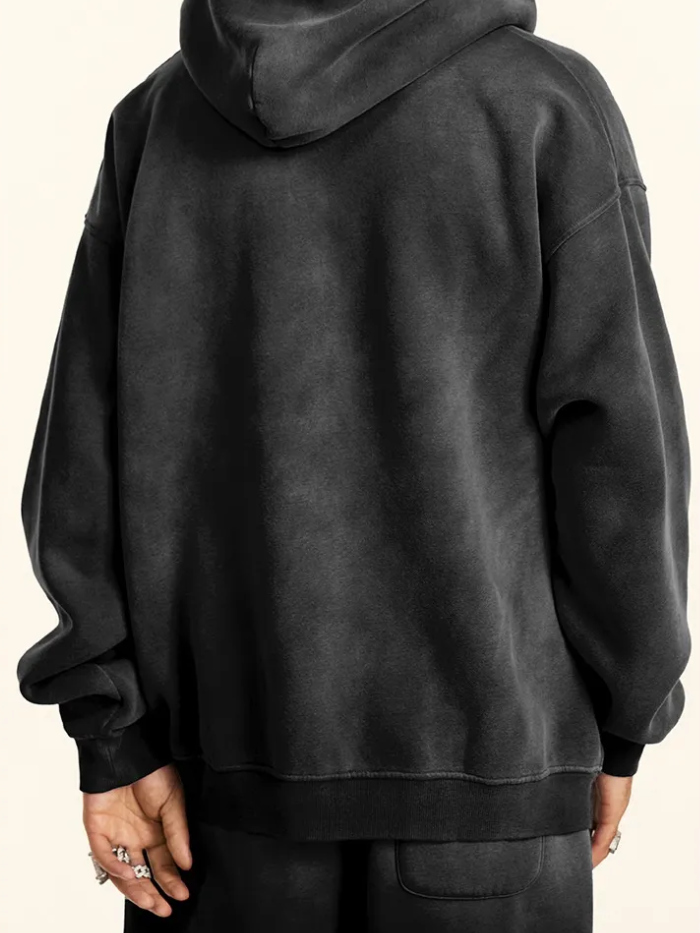 WASHED GRAPHIC ZIP HOODIE