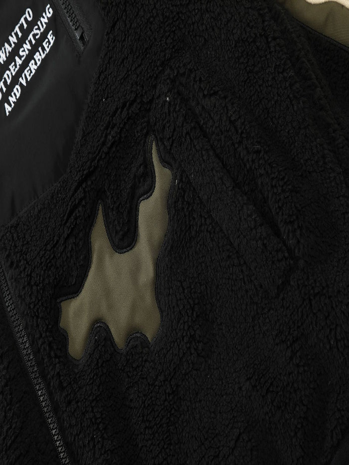 URBAN SKELETON OVERSIZED FLEECE ZIP JACKET
