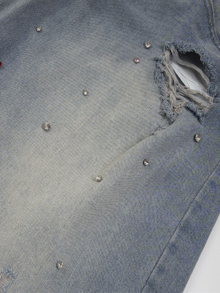 CRYSTAL TOUCH LIGHTWASH FADED DENIM