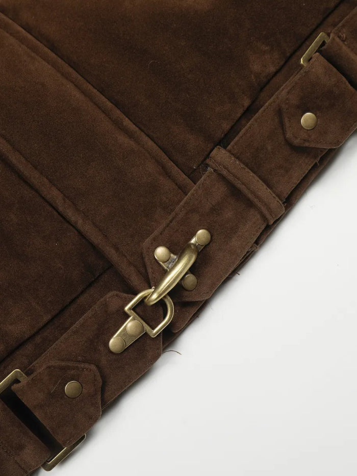 VINTAGE FAUX FUR HOODED STREETWEAR JACKET