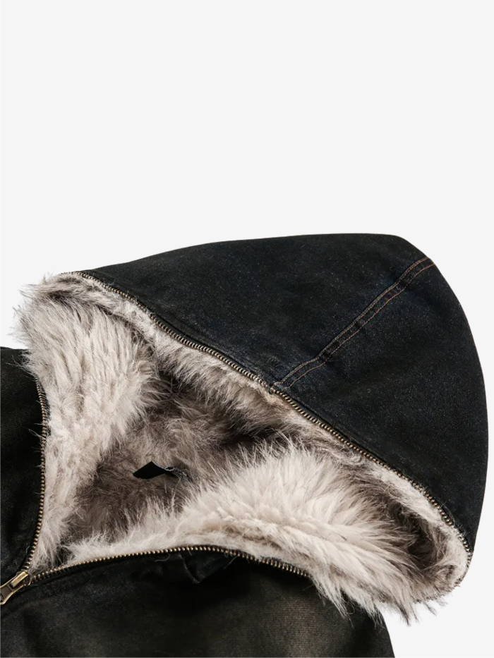 POLAR FUR-LINED WINTER HOODED JACKET