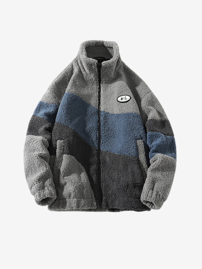 OVERSIZED FLEECE ZIP UP JACKET