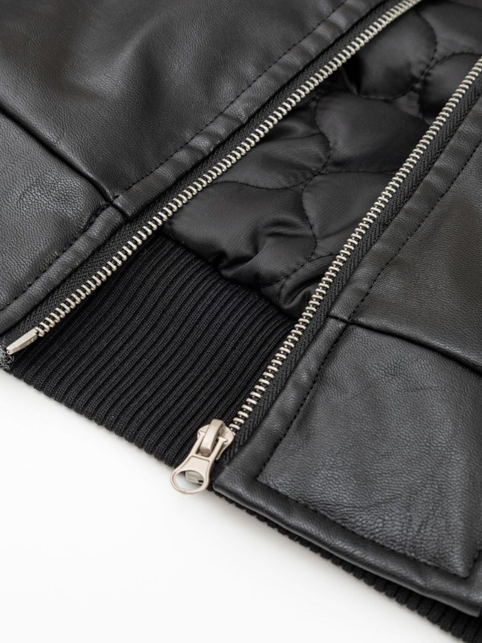 FAUX FUR HOODED BOMBER JACKET