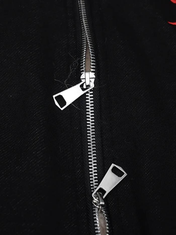 VINTAGE FAUX FUR HOODED EMBROIDERED JACKET