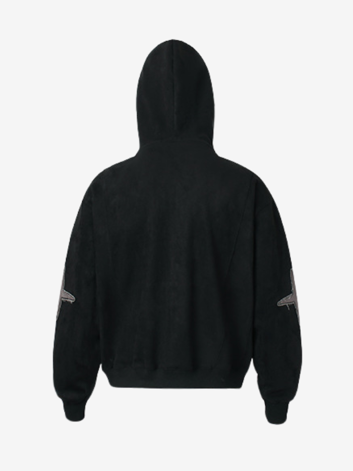 GOTHIC EMBROIDERED ZIP UP HOODIE