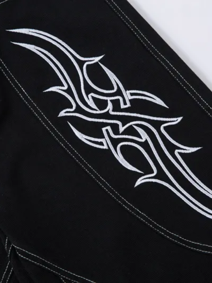 SHADOW STITCH WIDE-LEG JEANS