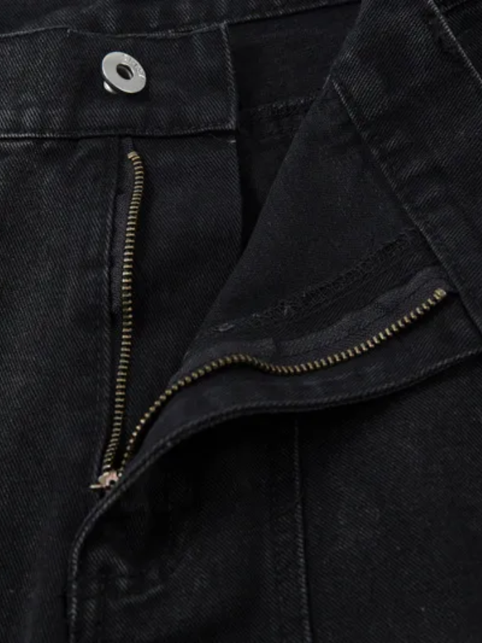 WASHED MULTI-POCKET DENIM JEANS