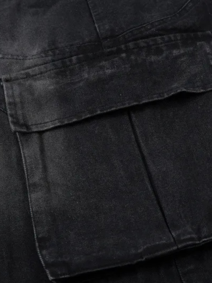 WASHED MULTI-POCKET DENIM JEANS