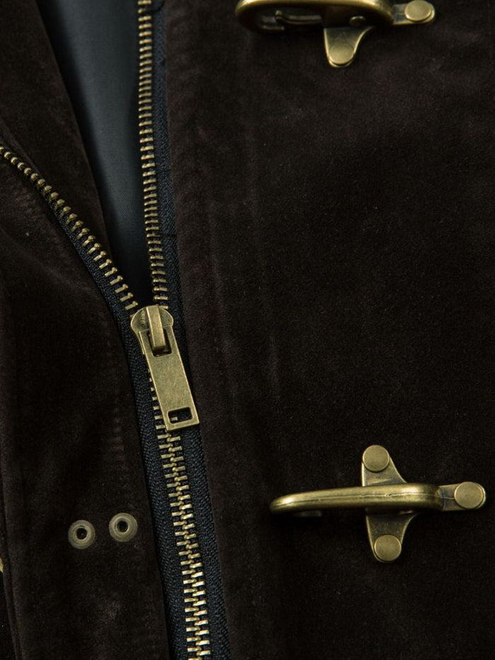 VINTAGE METAL BUCKLE SUEDE LAPEL JACKET