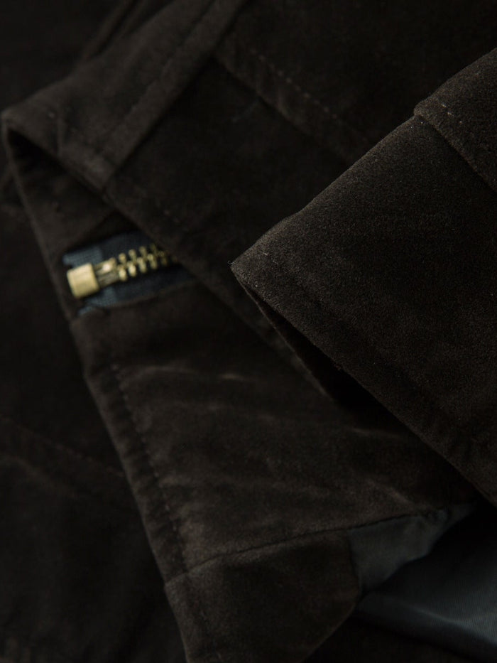 VINTAGE METAL BUCKLE SUEDE LAPEL JACKET