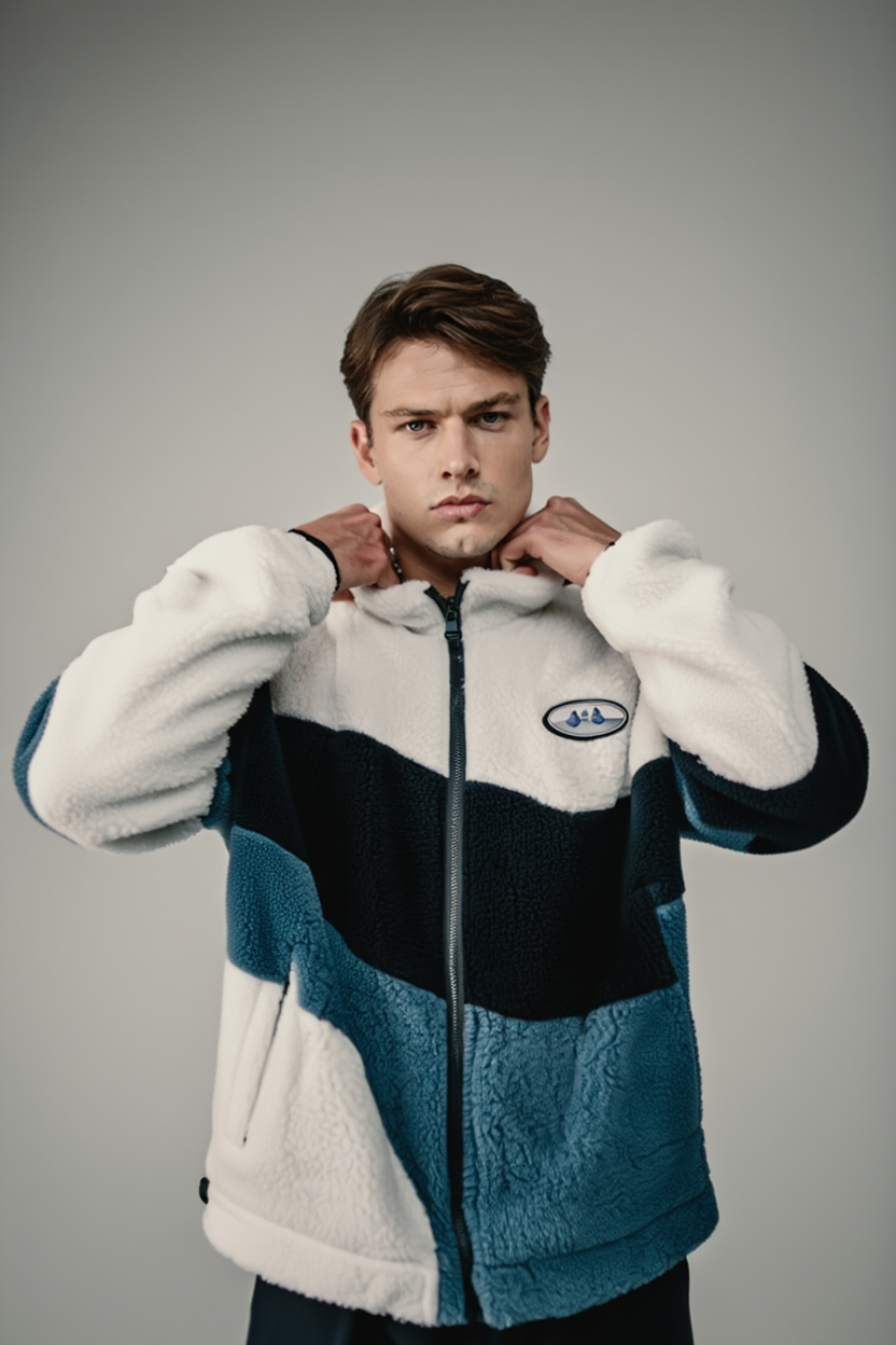 OVERSIZED FLEECE ZIP UP JACKET